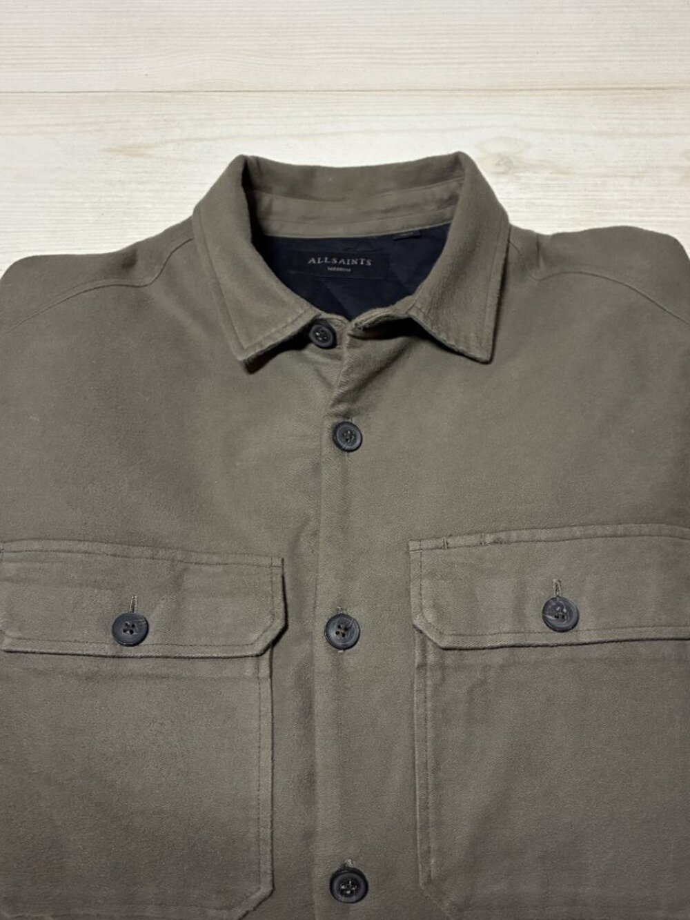 All Saints Military-Style Men's Quilted-Lined Utility Shirt Jacket - Picture 4 of 7